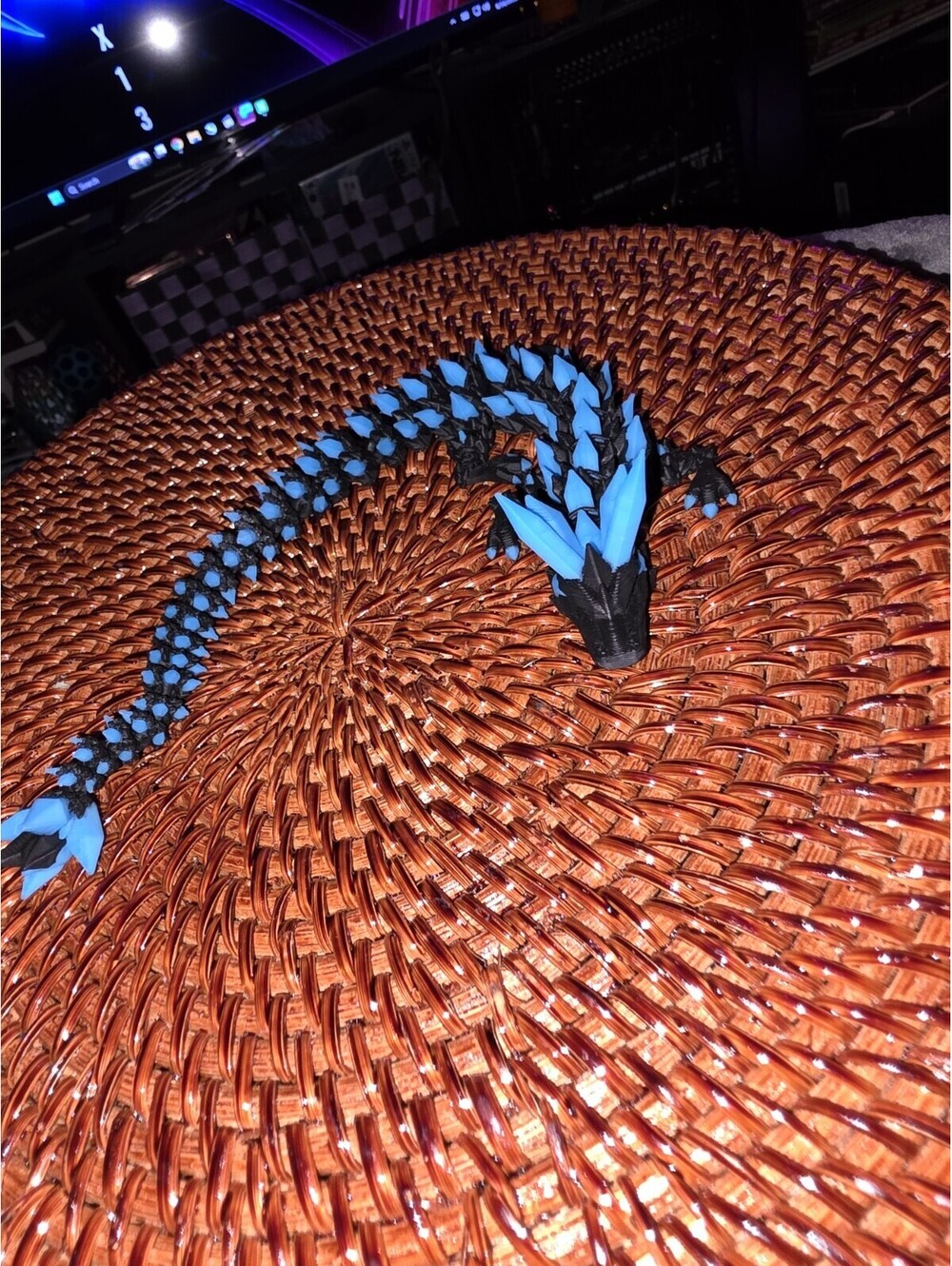3D Printed Crystal Mini Dragon Articulated Fidget Toy Movable Decoration, Toy